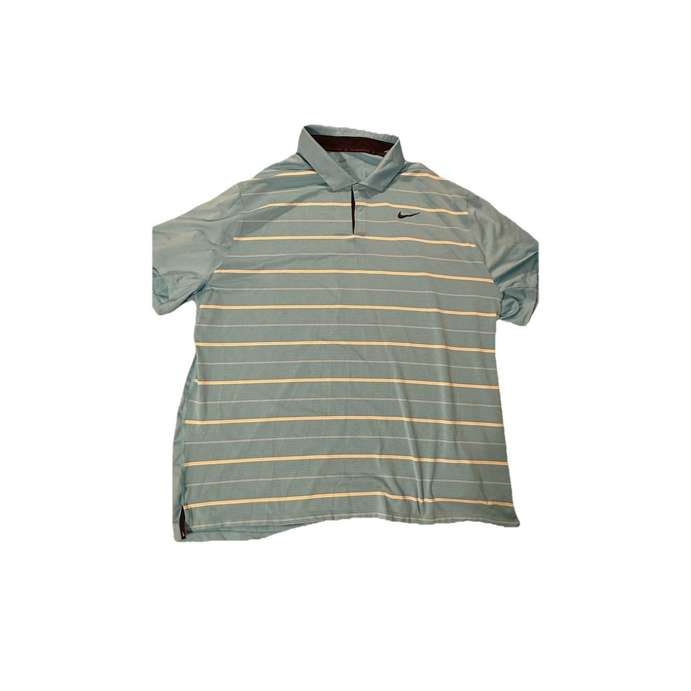 Nike Tiger Woods Colllection Blue w/ White Striped polo size 3XL